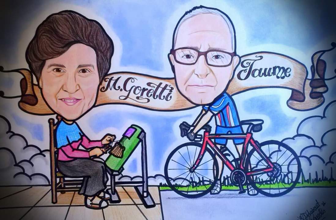 Caricatura de parella en escena